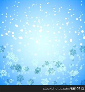 Created snowflake and snow abstract background, stock vector