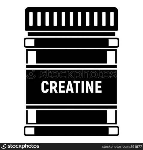 Creatine sport nutrition icon. Simple illustration of creatine sport nutrition vector icon for web design isolated on white background. Creatine sport nutrition icon, simple style