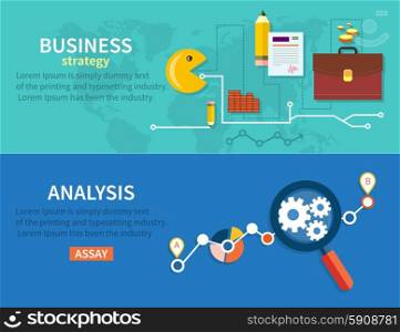 Creating business strategy plan, generating report. Growth chart with magnifying glass focusing on point. Representing success and financial growth. Graphical analysis in flat design style