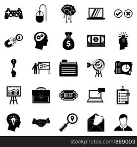 Creating game icons set. Simple set of 25 creating game vector icons for web isolated on white background. Creating game icons set, simple style