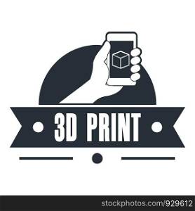 Creative 3d printing logo. Simple illustration of creative 3d printing vector logo for web. Creative 3d printing logo, simple gray style