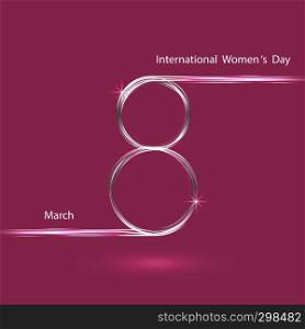 Creative 8 March logo vector design with international women's day background.Women's day symbol.Minimalistic design for international women's day concept.Vector illustration