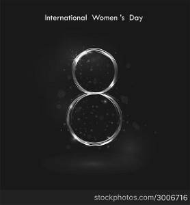 Creative 8 March logo vector design with international women&rsquo;s day background.Women&rsquo;s day symbol.Minimalistic design for international women&rsquo;s day concept.Vector illustration