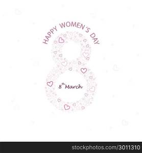 Creative 8 March logo vector design with International women&rsquo;s day icon.Women&rsquo;s day symbol.Minimalistic design for international women&rsquo;s day concept.Vector illustration