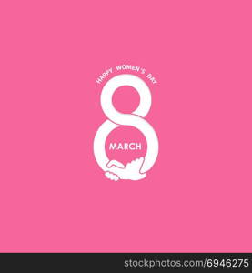 Creative 8 March logo vector design with international women&rsquo;s day icon.Vector illustration