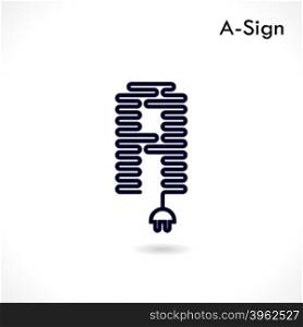 Creative A- letter icon abstract logo design vector template.Creative A- alphabet vector design.Business and education creative logotype symbol.Vector illustration