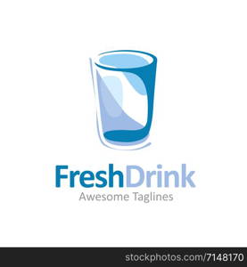 creative abstract clean glass for fresh drinking water illustration