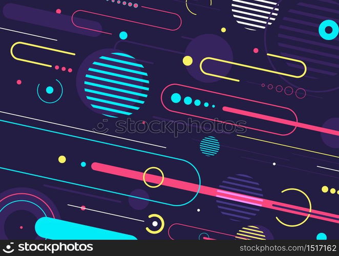 Creative abstract dynamic geometric elements pattern design and background. You can use for template cover brochure, poster, banner web, flyer, etc. Vector illustration