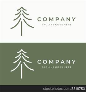 Creative abstract logo of pine trees and pine forest isolated background.Logos for badges,business,christmas,brands and natural products.