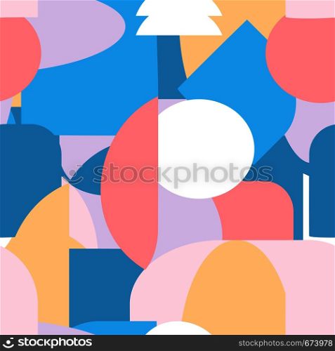 Creative abstract shapes seamless pattern. Modern geometric vector illustration. Contemporary geometry background. Creative abstract shapes seamless pattern. Modern geometric vector illustration.