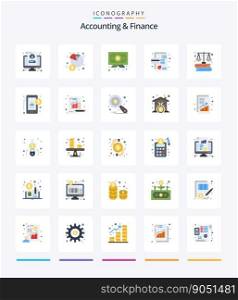 Creative Accounting And Finance 25 Flat icon pack  Such As debit. card. income. business. diploma
