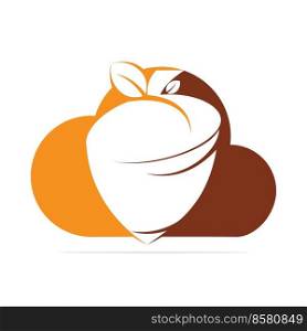 Creative Acorn cloud shape logo Design Template. Autumn love vector logo design. 