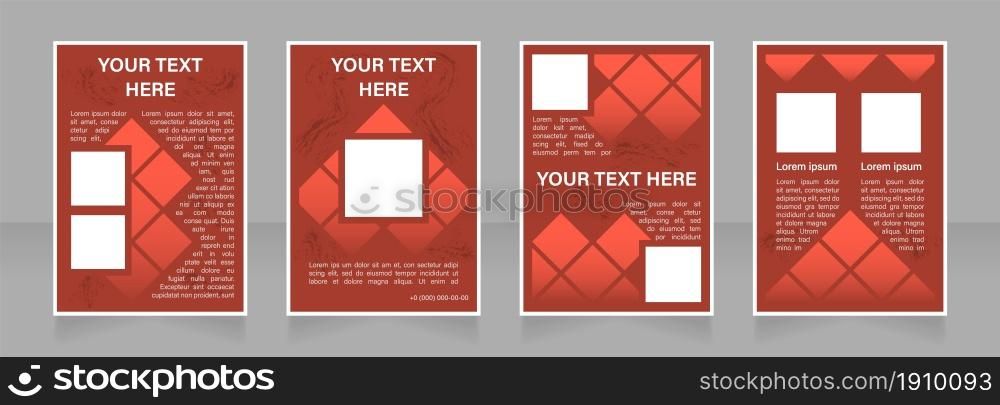 Creative advertising blank brochure layout design. Successful business. Vertical poster template set with empty copy space for text. Premade corporate reports collection. Editable flyer paper pages. Creative advertising blank brochure layout design