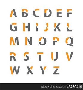 Creative alphabet. a set of alphabet letters for application, education, scrapbooking and creative design. Flat style 