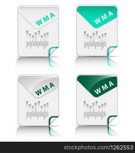 Creative and modern design WMA file type icon. File type icon
