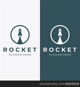 Creative and modern rocket logo,starship launch template.