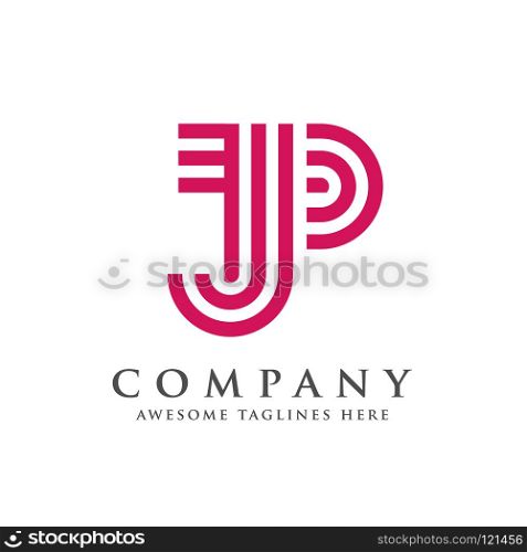 creative and simple letter JP, letter PJ logo vector concept
