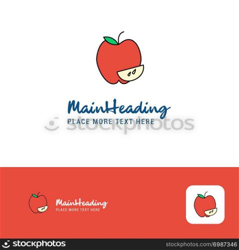 Creative Apple Logo Design. Flat color Logo place for Tagline. Vector Illustration
