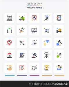 Creative Auction 25 Flat icon pack  Such As court hammer. blog. court. article. lawyer