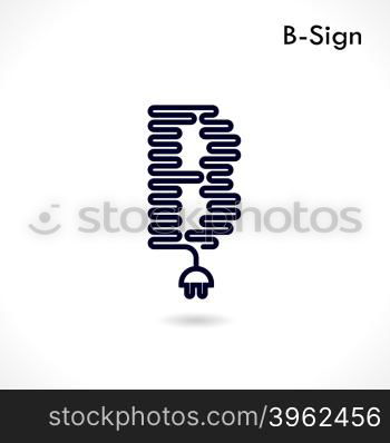 Creative B- letter icon abstract logo design vector template.Creative B- alphabet vector design.Business and education creative logotype symbol.Vector illustration