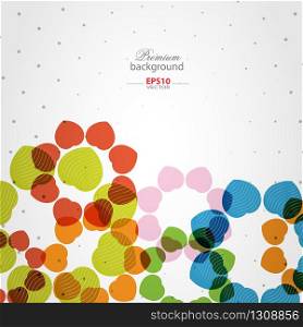 Creative background template with color flowers. Background template with color flowers