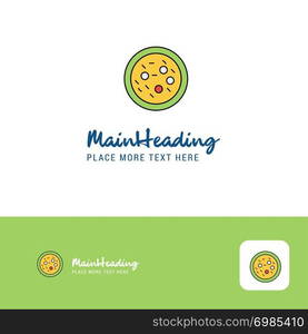 Creative Bacteria on plate Logo Design. Flat color Logo place for Tagline. Vector Illustration