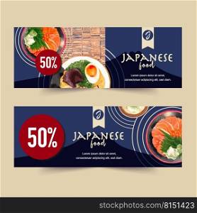 Creative Banner with food watercolor design for several uses. blue wallpaper vector illustration.