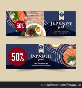 Creative banner with food watercolor design Vector Image