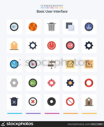 Creative Basic 25 Flat icon pack  Such As interface. basic. delete. application. duplicate