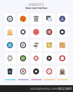 Creative Basic 25 Flat icon pack  Such As interface. basic. delete. application. duplicate