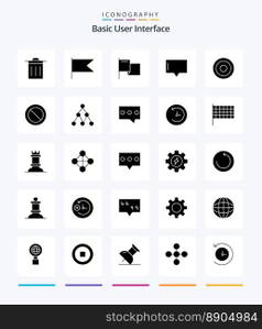Creative Basic 25 Glyph Solid Black icon pack  Such As link.. talk. basic. user