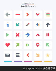 Creative Basic Ui Elements 25 Flat icon pack  Such As task. down. arrow. direction. arrow