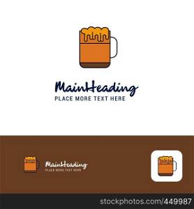 Creative Beer Logo Design. Flat color Logo place for Tagline. Vector Illustration