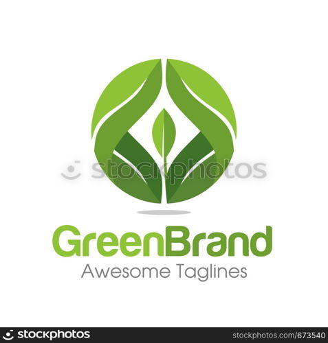 creative best circle green leaf ecology nature element vector icon. leaf logo and abstract organic leaf logo.