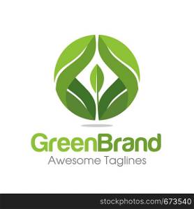 creative best circle green leaf ecology nature element vector icon. leaf logo and abstract organic leaf logo.