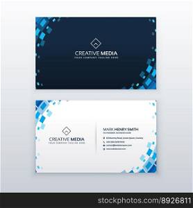 Creative blue business card with mosaic elements vector image
