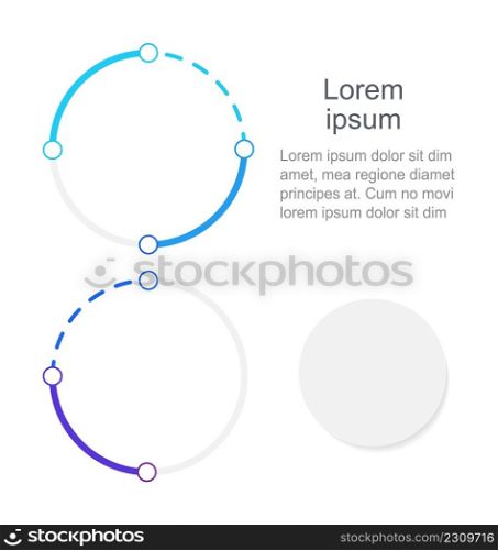 Creative blue gradient circle infographic chart design element set. Abstract vector symbols for infochart with blank copy spaces. Instructional graphics kit. Arial Regular font used. Creative blue gradient circle infographic chart design element set