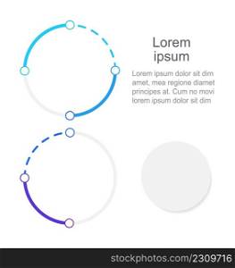 Creative blue gradient circle infographic chart design element set. Abstract vector symbols for infochart with blank copy spaces. Instructional graphics kit. Arial Regular font used. Creative blue gradient circle infographic chart design element set