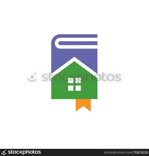creative book house vector illustration logo concept