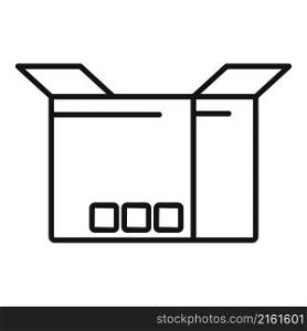Creative box icon outline vector. Delivery package. Empty parcel. Creative box icon outline vector. Delivery package