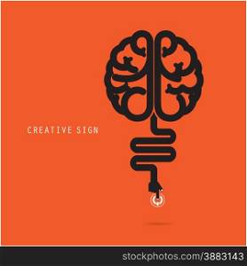 Creative brain concept, design for poster ,flyer, cover or brochure. Business and education concept. Vector illustration