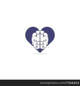 Creative brain heart shape logo design. Think idea concept.Brainstorm power thinking brain Logotype icon.