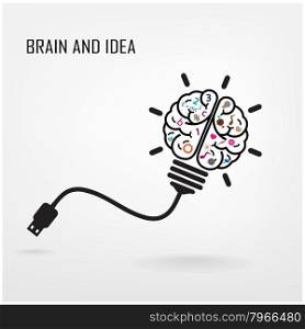 Creative brain Idea concept background design ,business idea ,abstract background.vector illustration