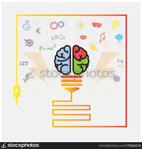Creative brain Idea concept background design for poster flyer cover brochure ,business dea ,abstract background.vector illustration