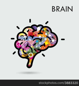 Creative brain Idea concept, design for poster flyer cover brochure, business idea and education concept.Vector illustration
