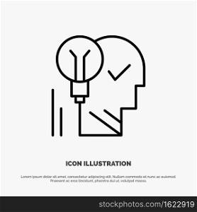 Creative, Brain, Idea, Light bulb, Mind, Personal, Power, Success Line Icon Vector