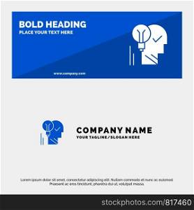 Creative, Brain, Idea, Light bulb, Mind, Personal, Power, Success SOlid Icon Website Banner and Business Logo Template