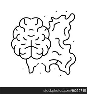 creative brain line icon vector. creative brain sign. isolated contour symbol black illustration. creative brain line icon vector illustration