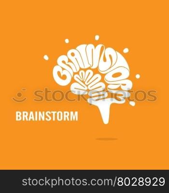 Creative Brain sign and Brainstorm concept.Brain logo vector design.Think Idea concept.Brainstorm Power Thinking Brain icon.Business idea and Education concept. Vector illustration