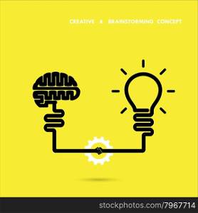 Creative brainstorm concept business and education idea, innovation and solution, creative design, vector illustration